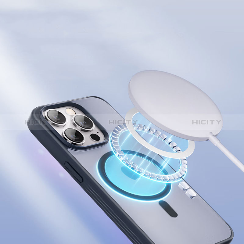 Funda Silicona Ultrafina Transparente con Mag-Safe Magnetic X01D para Apple iPhone 13 Pro Max Negro