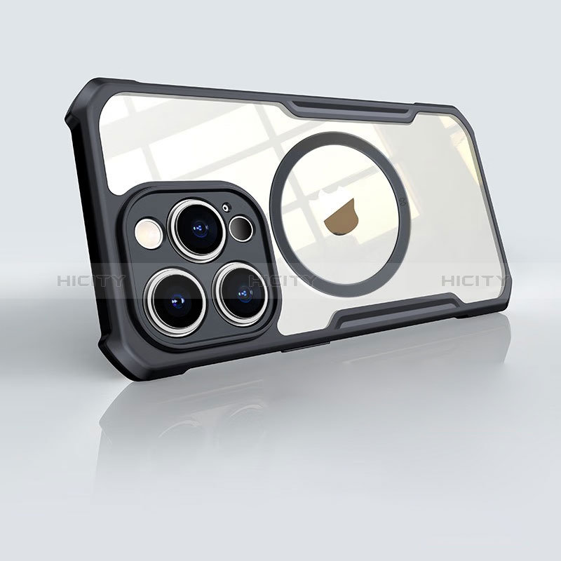 Funda Silicona Ultrafina Transparente con Mag-Safe Magnetic XD5 para Apple iPhone 15 Pro Negro