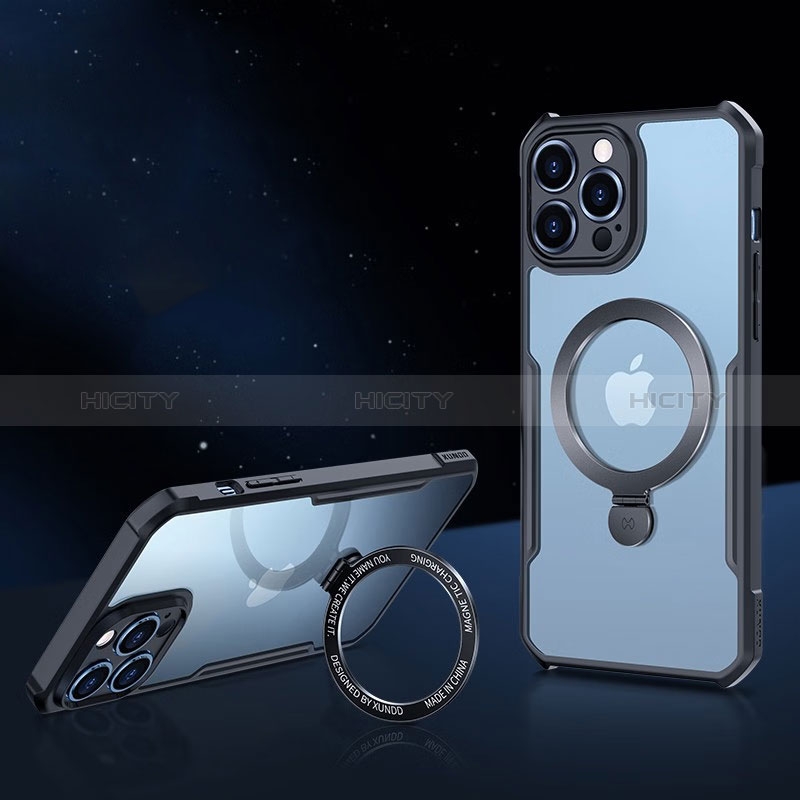 Funda Silicona Ultrafina Transparente con Mag-Safe Magnetic XD7 para Apple iPhone 15 Pro Negro