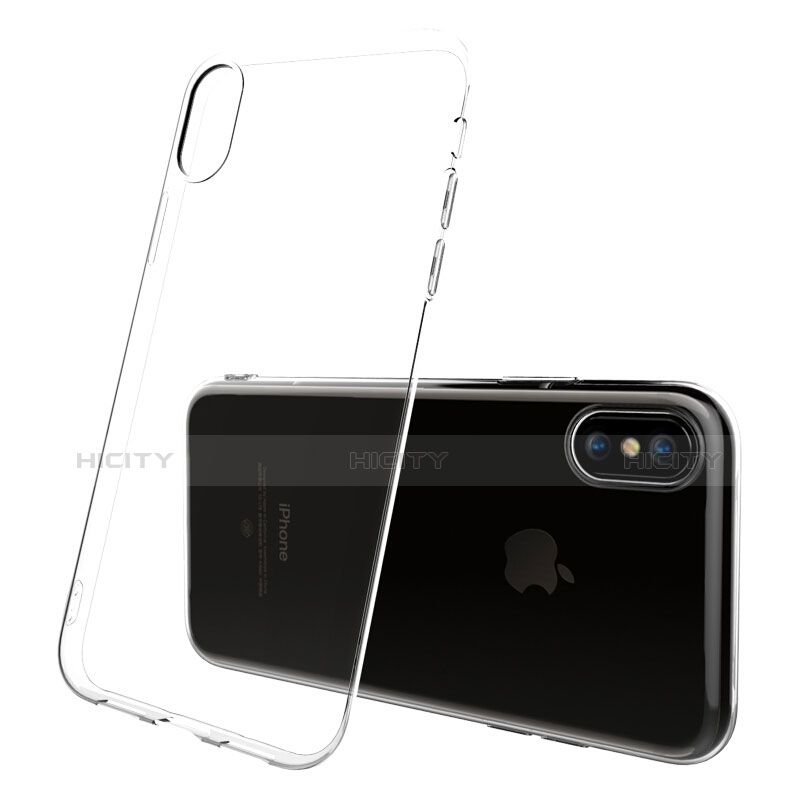 Funda Silicona Ultrafina Transparente con Protector de Pantalla para Apple iPhone X Claro