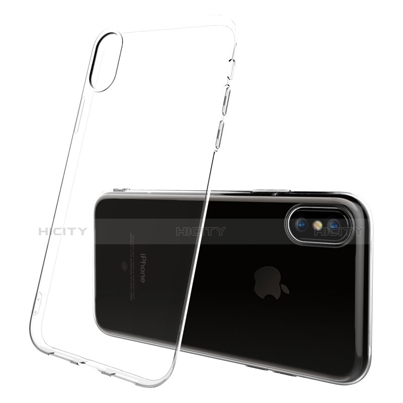 Funda Silicona Ultrafina Transparente con Protector de Pantalla para Apple iPhone Xs Claro