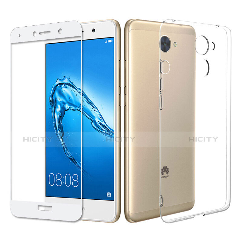 Funda Silicona Ultrafina Transparente con Protector de Pantalla para Huawei Enjoy 7 Plus Claro