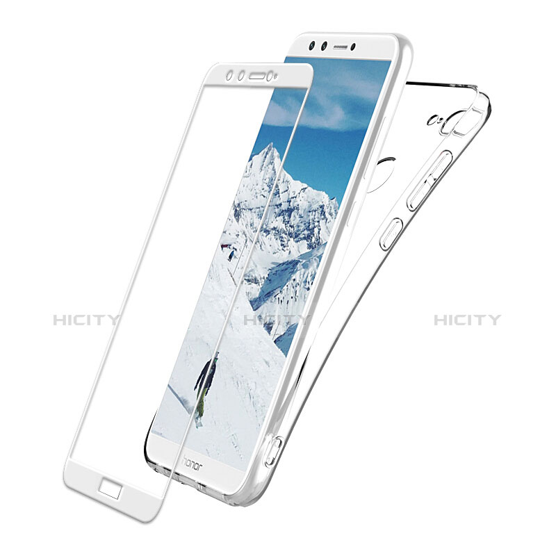 Funda Silicona Ultrafina Transparente con Protector de Pantalla para Huawei Honor 9 Lite Blanco