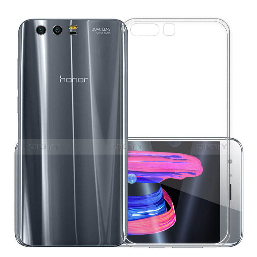 Funda Silicona Ultrafina Transparente con Protector de Pantalla para Huawei Honor 9 Premium Gris