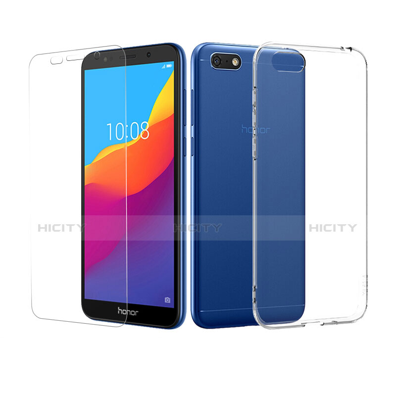 Funda Silicona Ultrafina Transparente con Protector de Pantalla para Huawei Honor Play 7 Claro