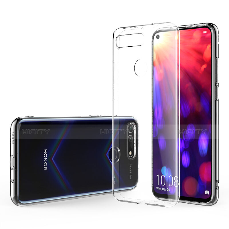 Funda Silicona Ultrafina Transparente con Protector de Pantalla para Huawei Honor V20 Claro