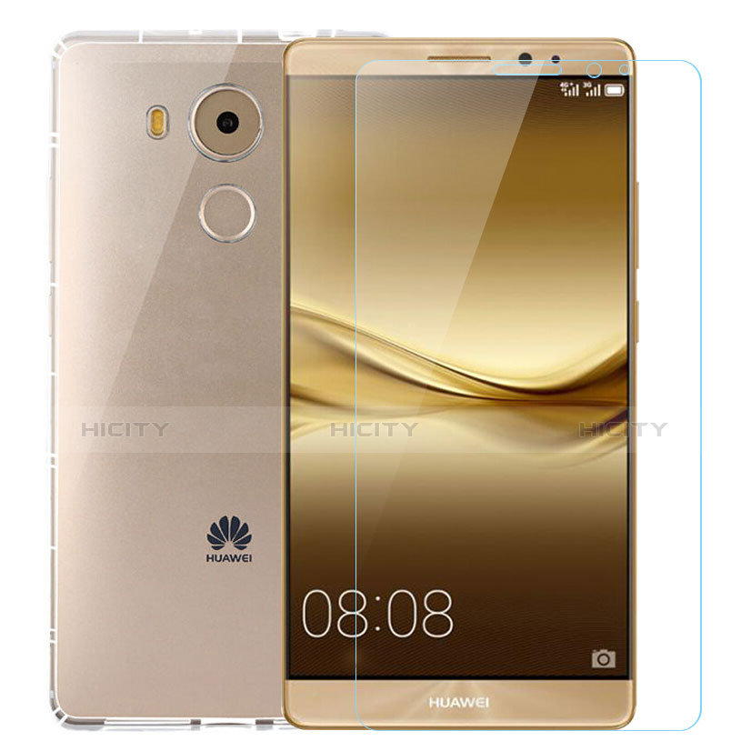 Funda Silicona Ultrafina Transparente con Protector de Pantalla para Huawei Mate 8 Claro