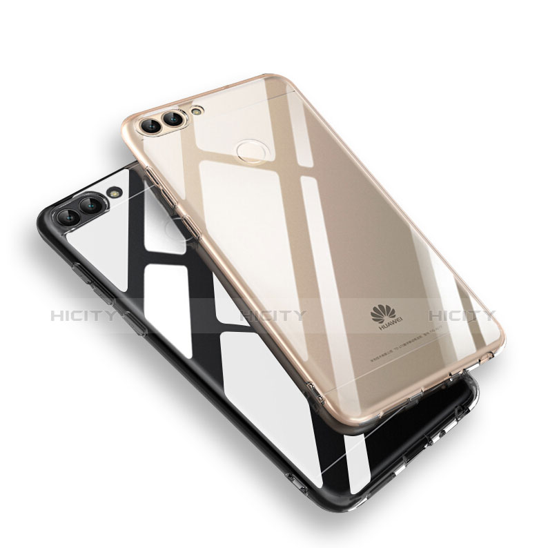 Funda Silicona Ultrafina Transparente con Protector de Pantalla para Huawei P Smart Negro