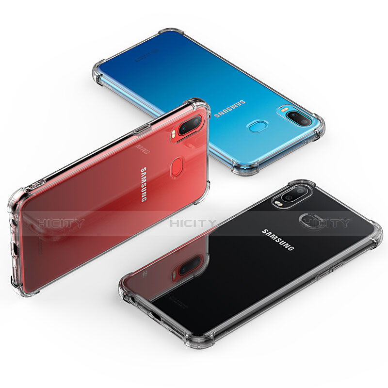 Funda Silicona Ultrafina Transparente con Protector de Pantalla para Samsung Galaxy A6s Claro