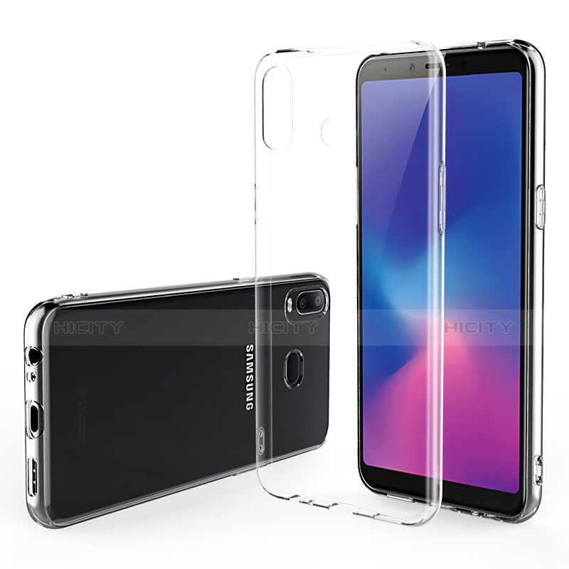 Funda Silicona Ultrafina Transparente con Protector de Pantalla para Samsung Galaxy A6s Claro