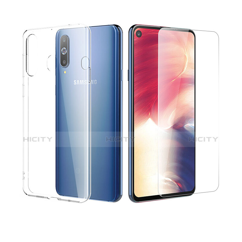 Funda Silicona Ultrafina Transparente con Protector de Pantalla para Samsung Galaxy A8s SM-G8870 Claro