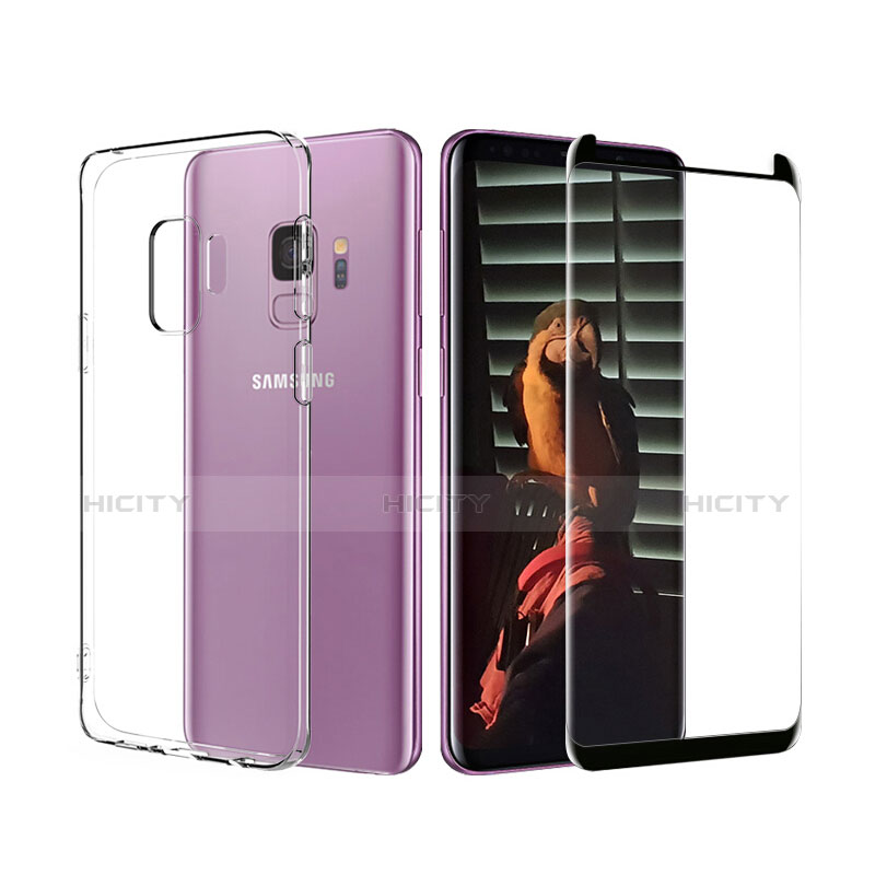 Funda Silicona Ultrafina Transparente con Protector de Pantalla para Samsung Galaxy S9 Claro