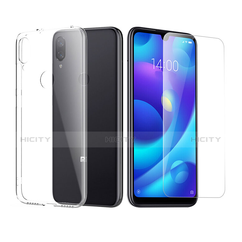 Funda Silicona Ultrafina Transparente con Protector de Pantalla para Xiaomi Mi Play 4G Claro