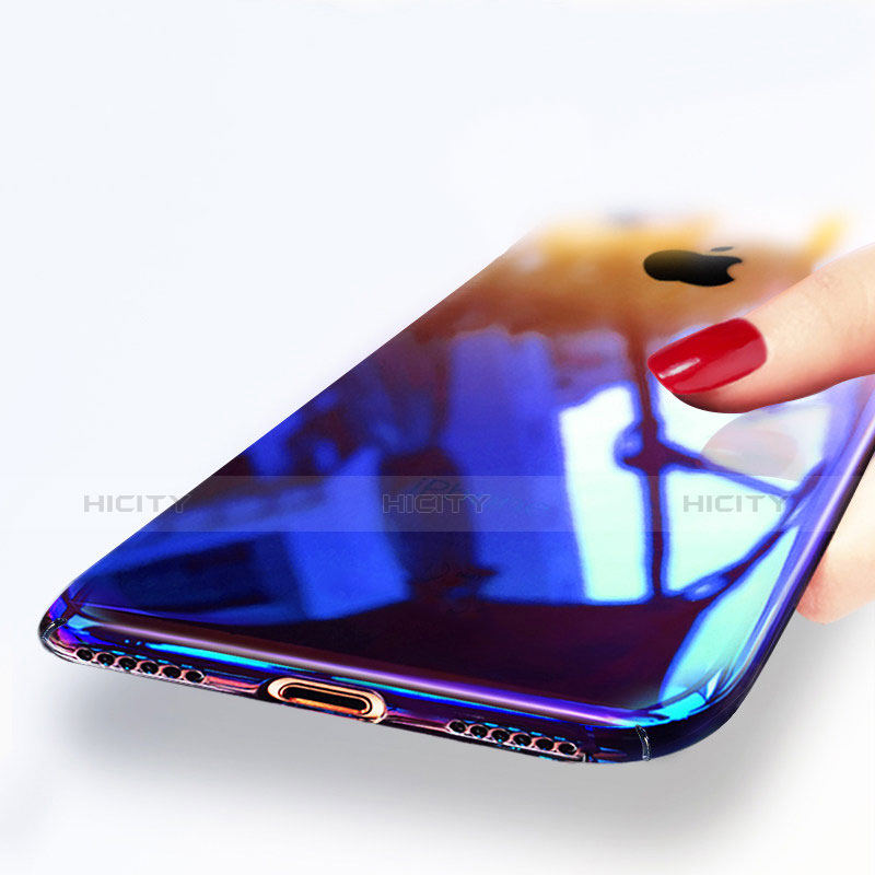 Funda Silicona Ultrafina Transparente Gradiente A02 para Apple iPhone 8 Plus Azul