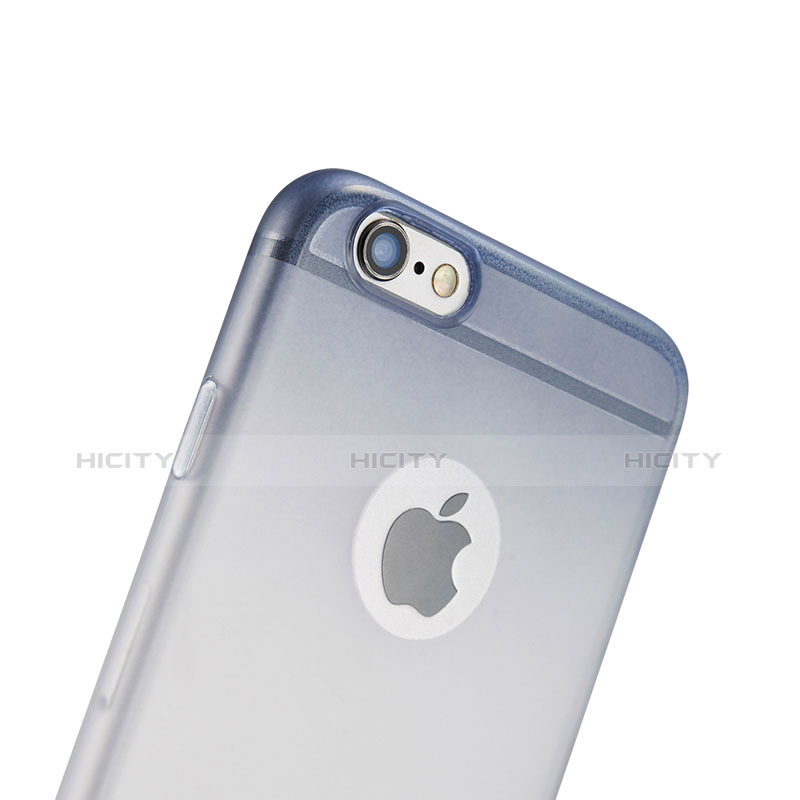 Funda Silicona Ultrafina Transparente Gradiente G01 para Apple iPhone 6 Azul