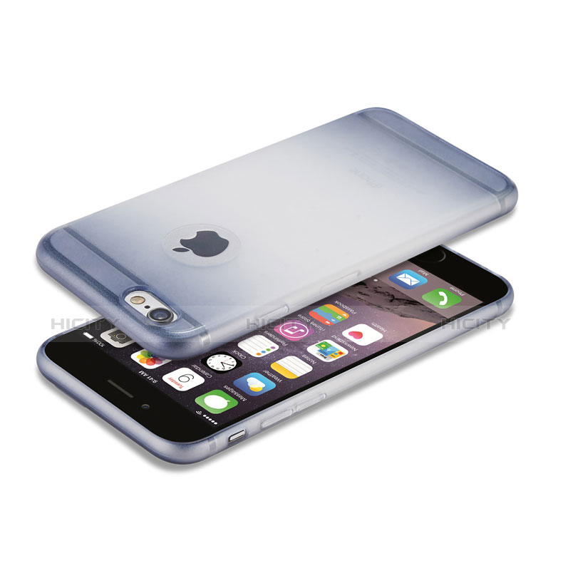 Funda Silicona Ultrafina Transparente Gradiente G01 para Apple iPhone 6 Azul