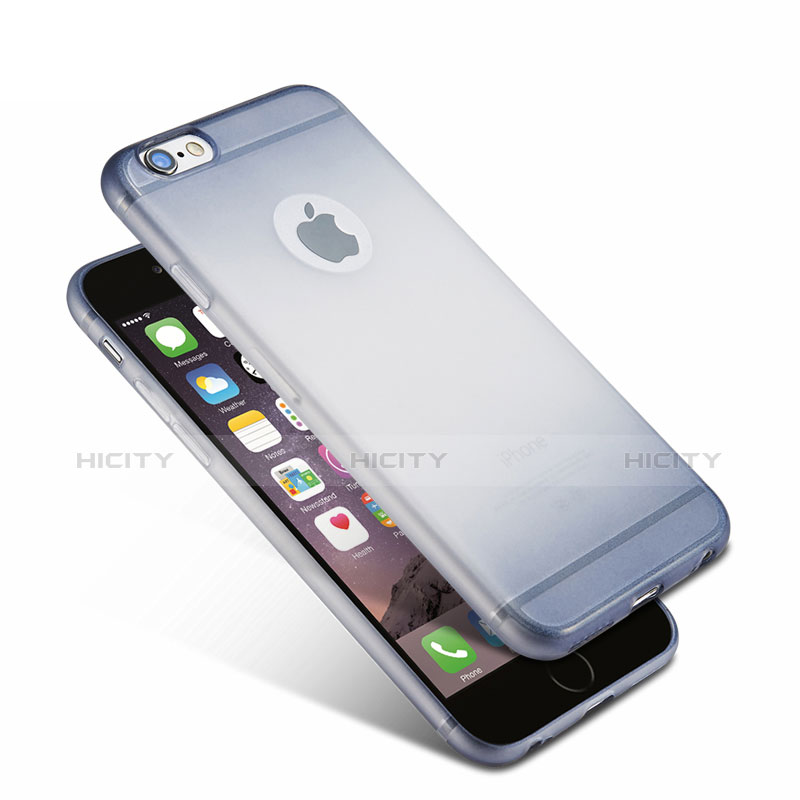 Funda Silicona Ultrafina Transparente Gradiente G01 para Apple iPhone 6 Plus Azul