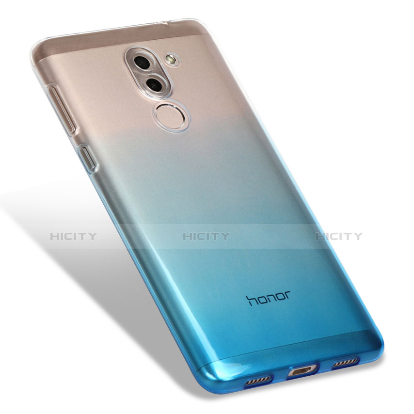 Funda Silicona Ultrafina Transparente Gradiente G01 para Huawei Honor 6X Azul