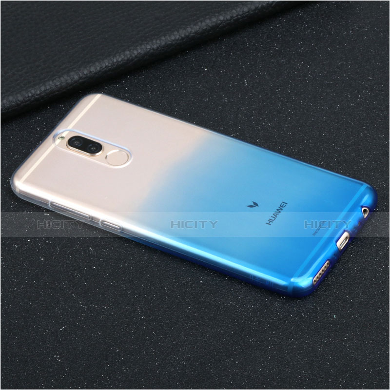 Funda Silicona Ultrafina Transparente Gradiente G01 para Huawei Mate 10 Lite Azul