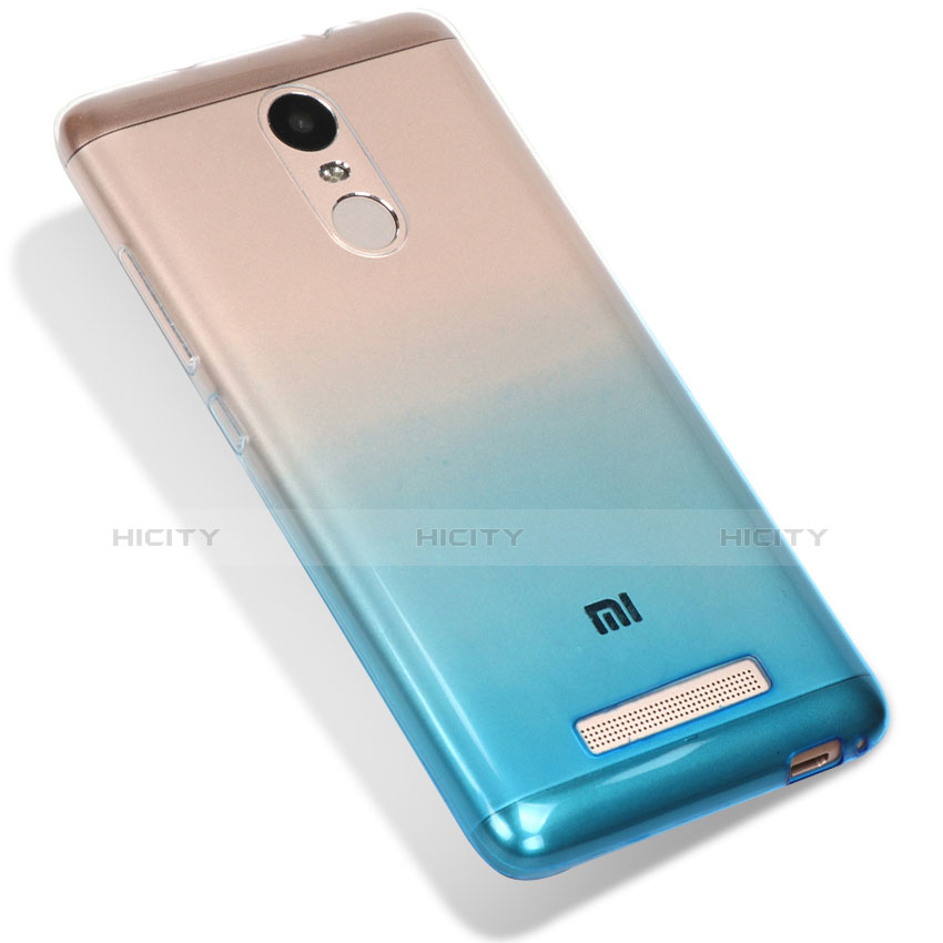 Funda Silicona Ultrafina Transparente Gradiente G01 para Xiaomi Redmi Note 3 Azul