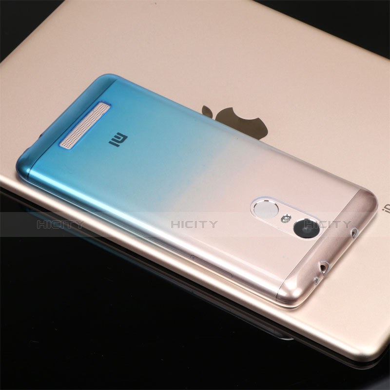Funda Silicona Ultrafina Transparente Gradiente G01 para Xiaomi Redmi Note 3 Pro Azul
