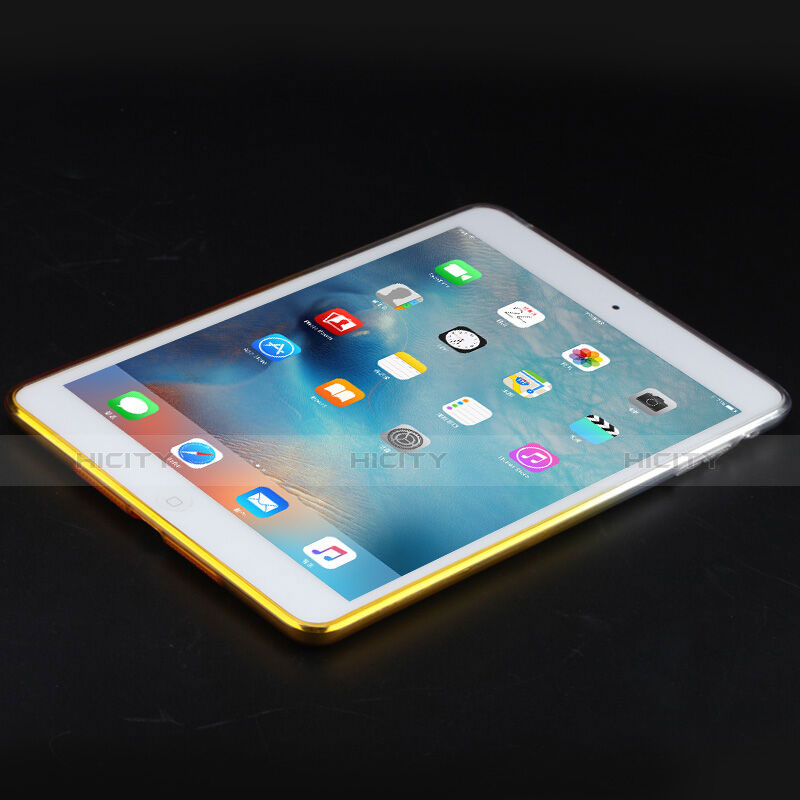 Funda Silicona Ultrafina Transparente Gradiente para Apple iPad Mini 3 Amarillo