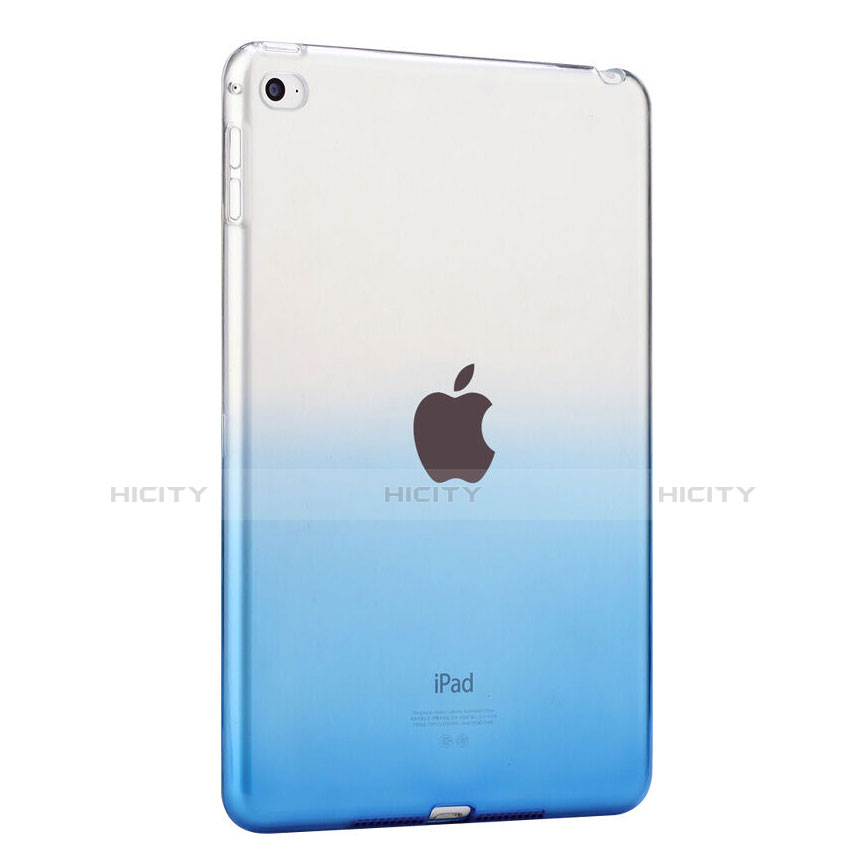 Funda Silicona Ultrafina Transparente Gradiente para Apple iPad Mini 4 Azul