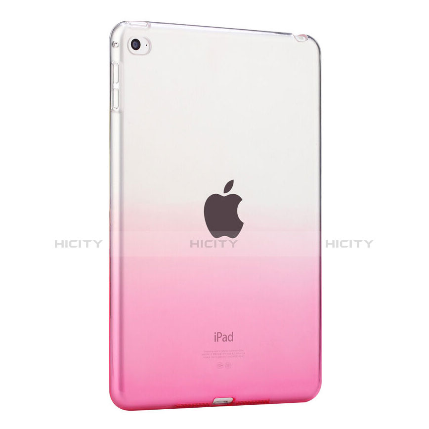 Funda Silicona Ultrafina Transparente Gradiente para Apple iPad Mini 4 Rosa