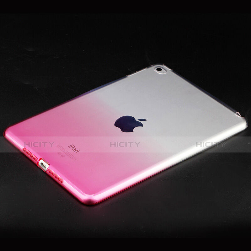 Funda Silicona Ultrafina Transparente Gradiente para Apple iPad Mini 4 Rosa