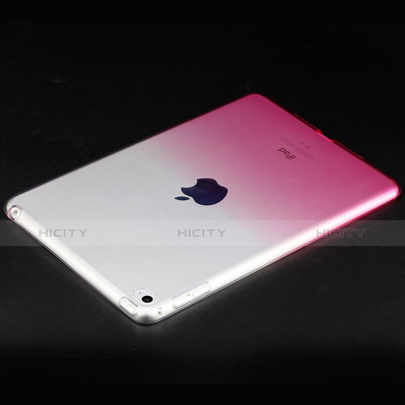 Funda Silicona Ultrafina Transparente Gradiente para Apple iPad Mini 4 Rosa