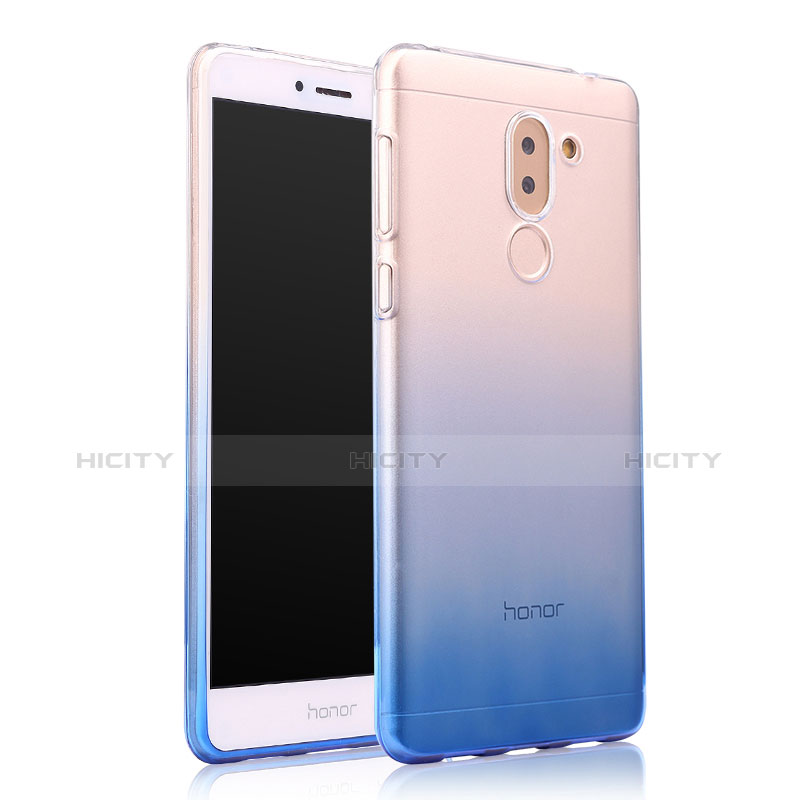 Funda Silicona Ultrafina Transparente Gradiente para Huawei Honor 6X Azul