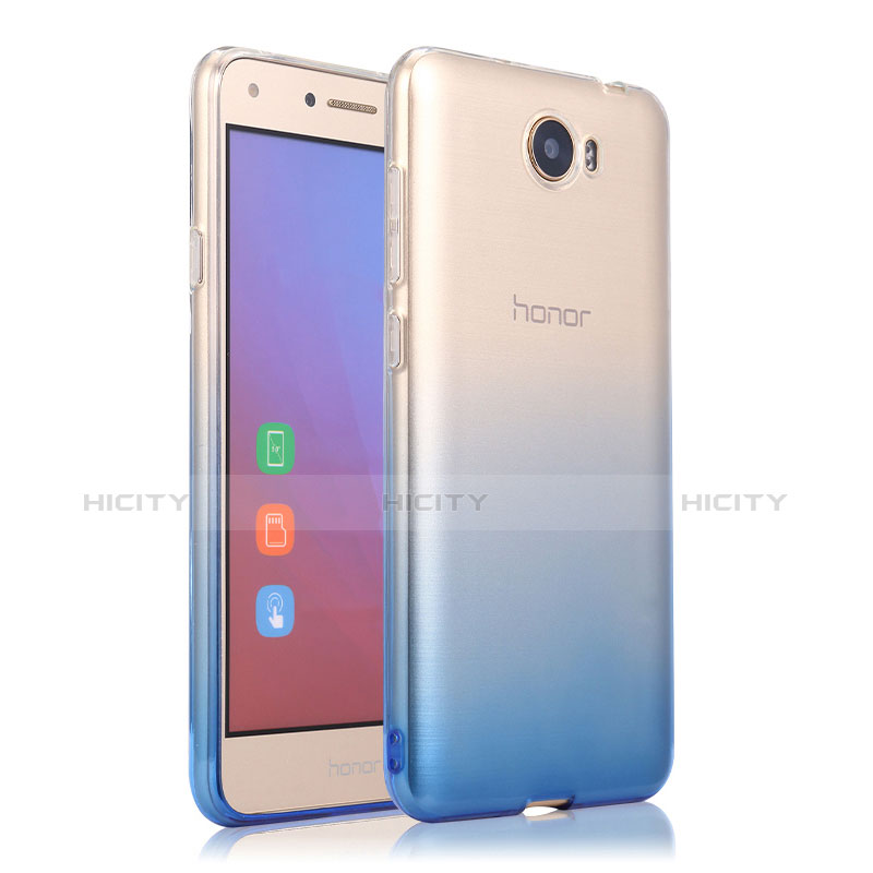 Funda Silicona Ultrafina Transparente Gradiente para Huawei Honor Play 5 Azul