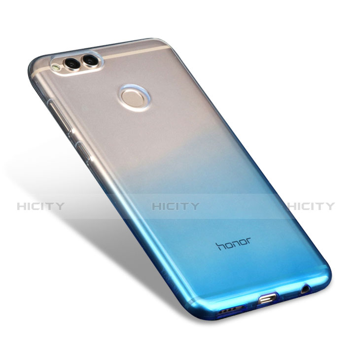 Funda Silicona Ultrafina Transparente Gradiente para Huawei Honor V10 Azul Cielo