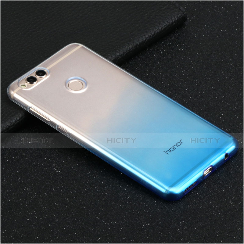 Funda Silicona Ultrafina Transparente Gradiente para Huawei Honor V10 Azul Cielo