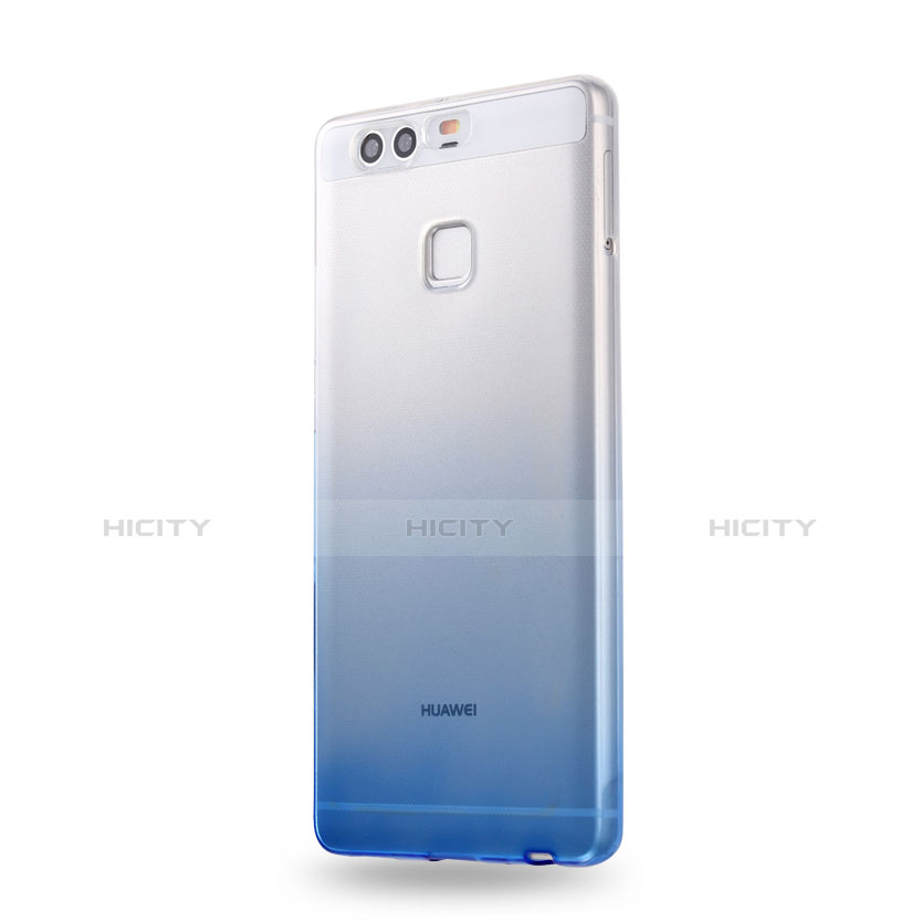 Funda Silicona Ultrafina Transparente Gradiente para Huawei P9 Azul