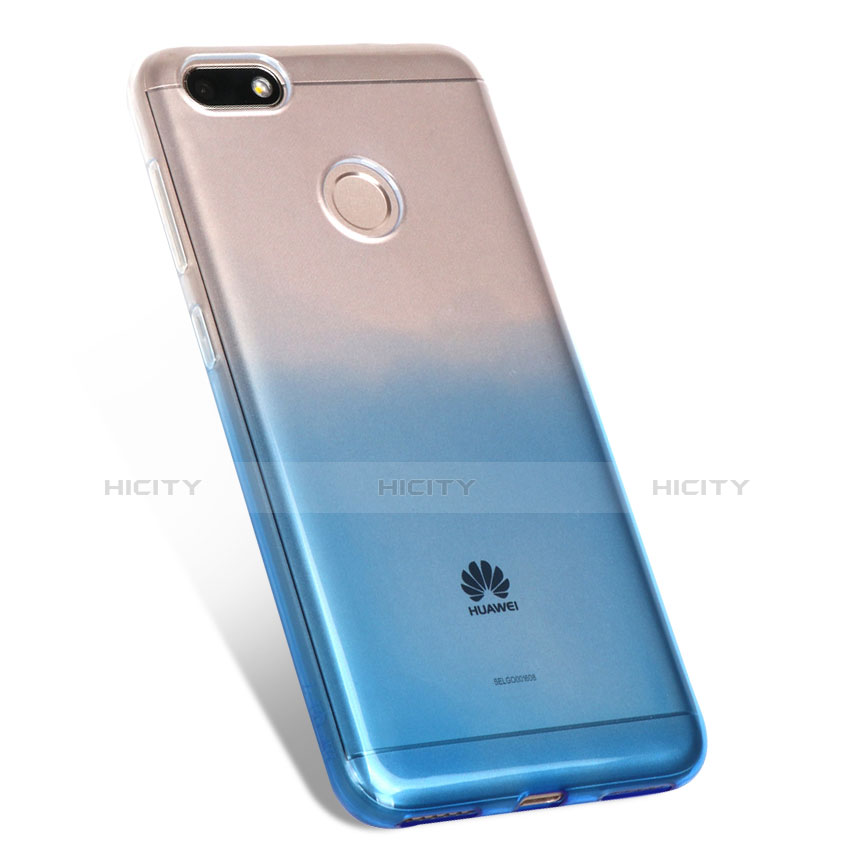 Funda Silicona Ultrafina Transparente Gradiente para Huawei Y6 Pro (2017) Azul