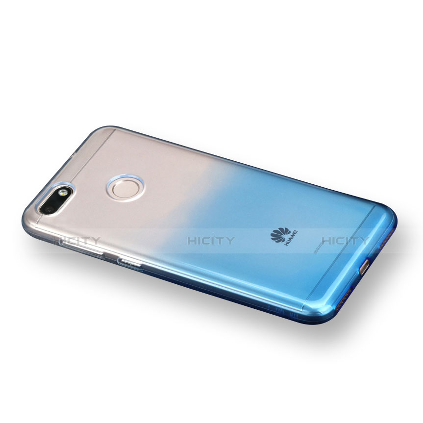 Funda Silicona Ultrafina Transparente Gradiente para Huawei Y6 Pro (2017) Azul