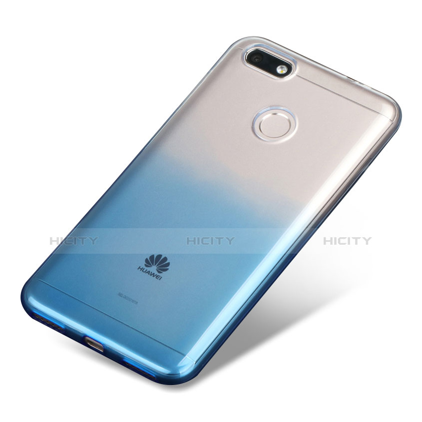 Funda Silicona Ultrafina Transparente Gradiente para Huawei Y6 Pro (2017) Azul