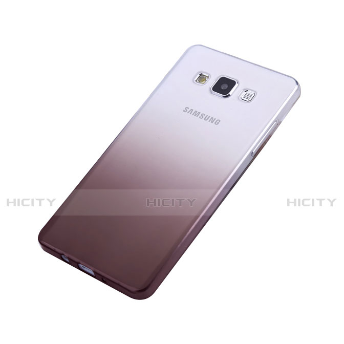 Funda Silicona Ultrafina Transparente Gradiente para Samsung Galaxy A5 Duos SM-500F Gris