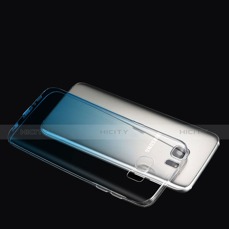 Funda Silicona Ultrafina Transparente Gradiente para Samsung Galaxy S7 Edge G935F Azul