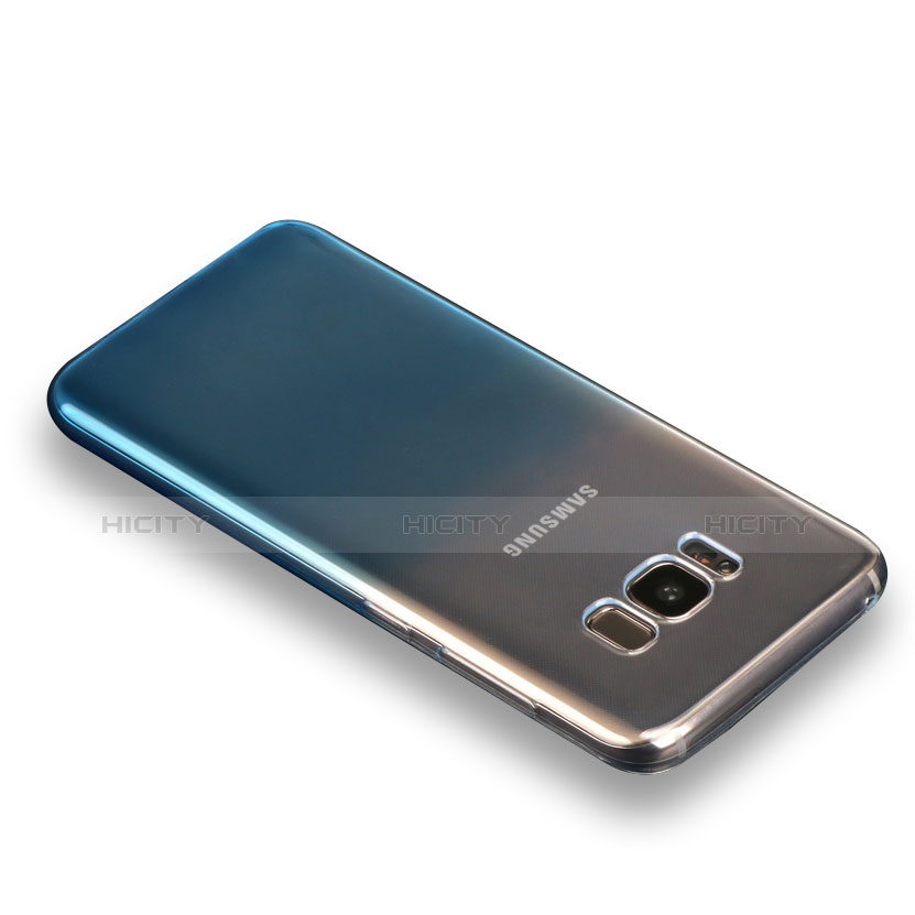 Funda Silicona Ultrafina Transparente Gradiente para Samsung Galaxy S8 Plus Azul