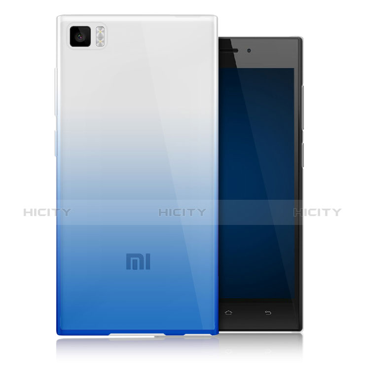 Funda Silicona Ultrafina Transparente Gradiente para Xiaomi Mi 3 Azul