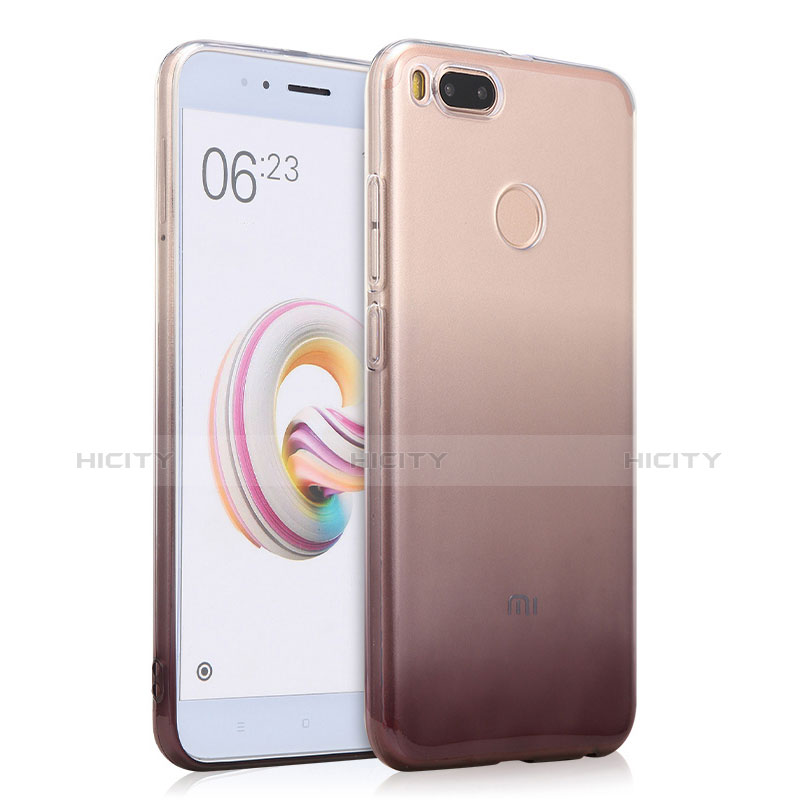 Funda Silicona Ultrafina Transparente Gradiente para Xiaomi Mi A1 Gris