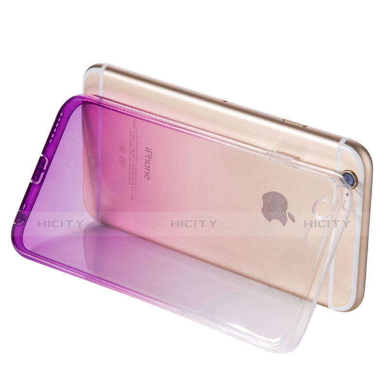 Funda Silicona Ultrafina Transparente Gradiente Z01 para Apple iPhone 6 Morado