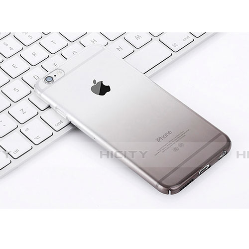 Funda Silicona Ultrafina Transparente Gradiente Z01 para Apple iPhone 6 Plus Gris