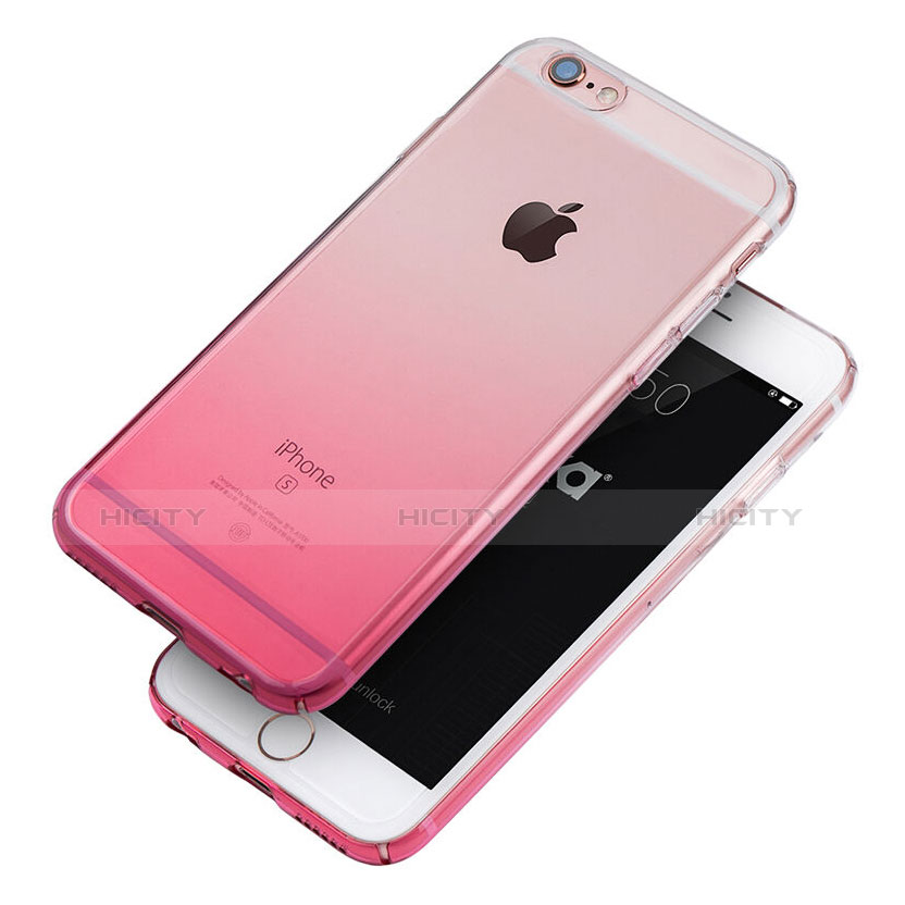 Funda Silicona Ultrafina Transparente Gradiente Z01 para Apple iPhone 6S Rosa