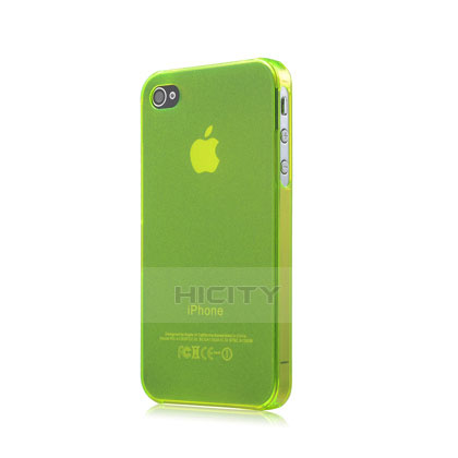 Funda Silicona Ultrafina Transparente Mate para Apple iPhone 4 Verde