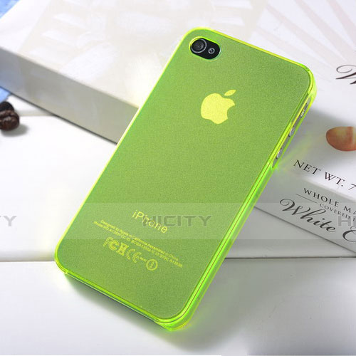 Funda Silicona Ultrafina Transparente Mate para Apple iPhone 4 Verde