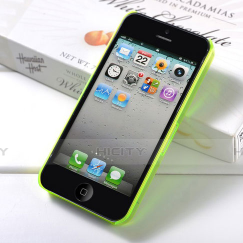 Funda Silicona Ultrafina Transparente Mate para Apple iPhone 4 Verde