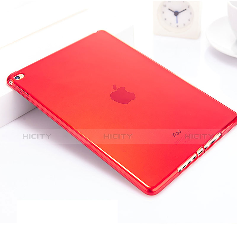 Funda Silicona Ultrafina Transparente para Apple iPad Air 2 Rojo